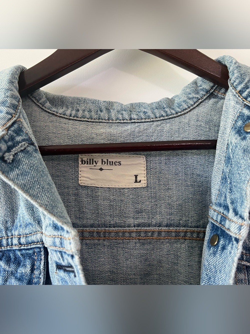 Billy Blues Classic Light Wash Denim Trucker Jacket 100% Cotton Womens Large - Picture 5 of 10